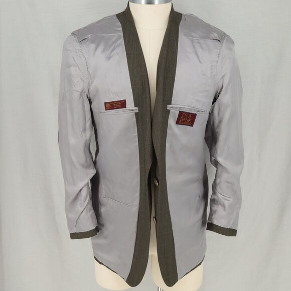 Jos A Bank Sport Coat Mens 42R Brown Plaid Pure Wool Tweed Jacket Lined Blazer - Picture 15 of 16